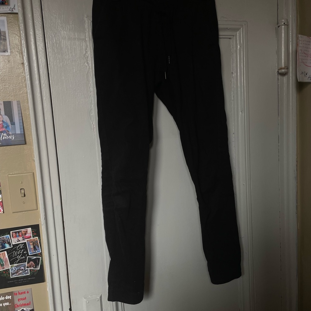 BKLYN Black twill joggers